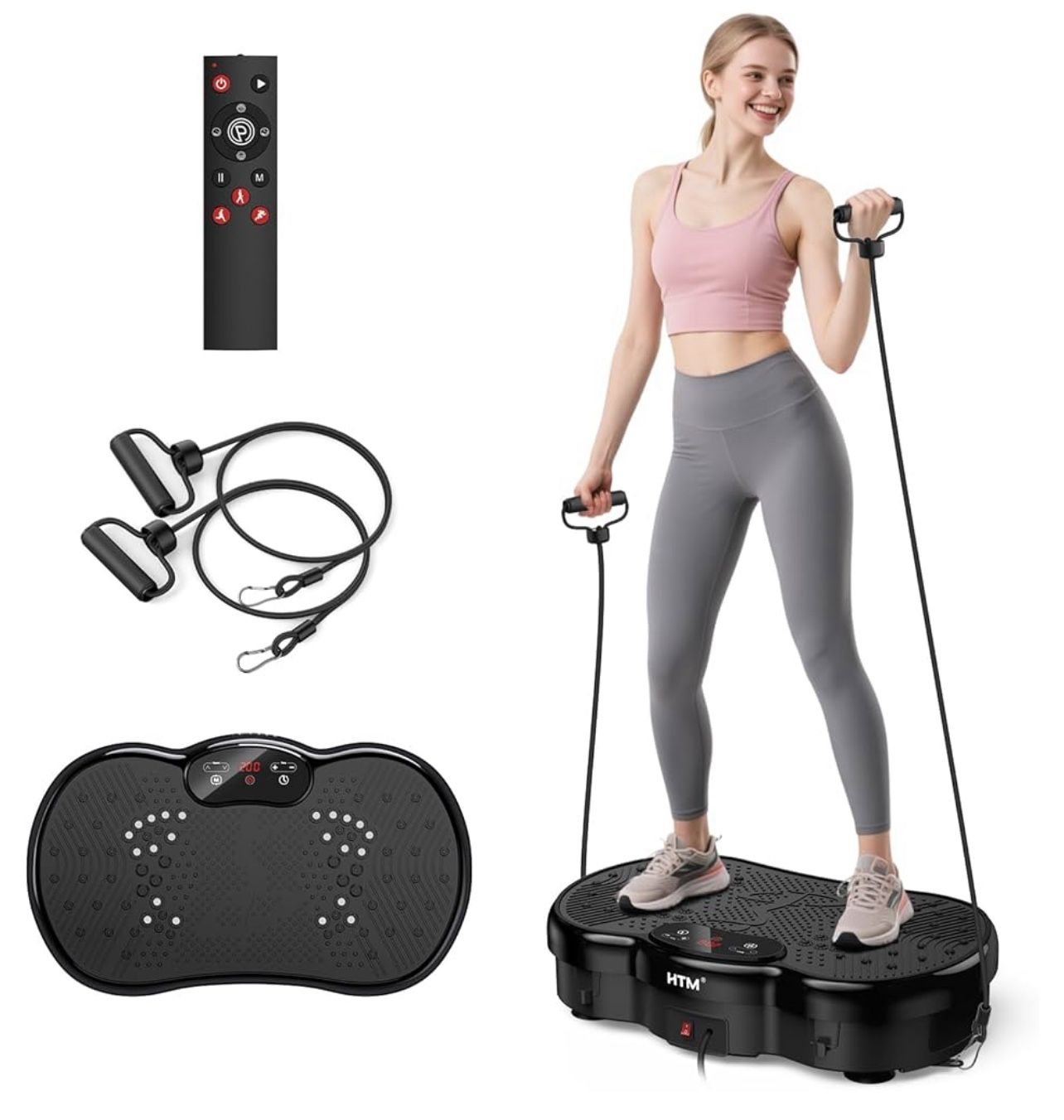 Vibration Plate Exercise Machine - 300 lbs Weight Capacity, 120 Speed Levels, 9 Workout Modes for Home Fitness, Muscle Toning & Weight Loss