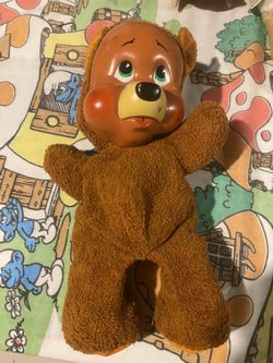 Vintage Rubber Face Teddy Bear Doll – Plush Retro Toy-1940s