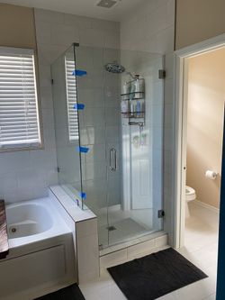 Custom shower door glass puertas de vidrio. Para baños