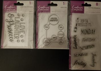 lot of 3 Crafter's Companion clear stamps