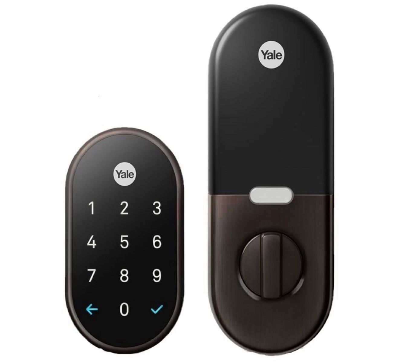 Google Nest x Yale Lock - Tamper-Proof Smart Lock for Keyless Entry - Keypad Deadbolt Lock for Front Door - Oil Rubbed Bronze, Perfect Condition 