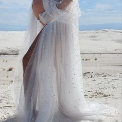 White Maternity Dress Small 