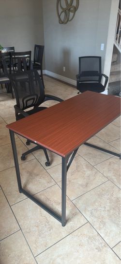 desk and chair