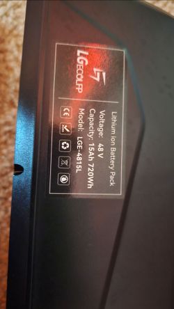 Like NEW 48V 15Ah Ebike Battery with Base & Keys (30A BMS, up to 1000W)
