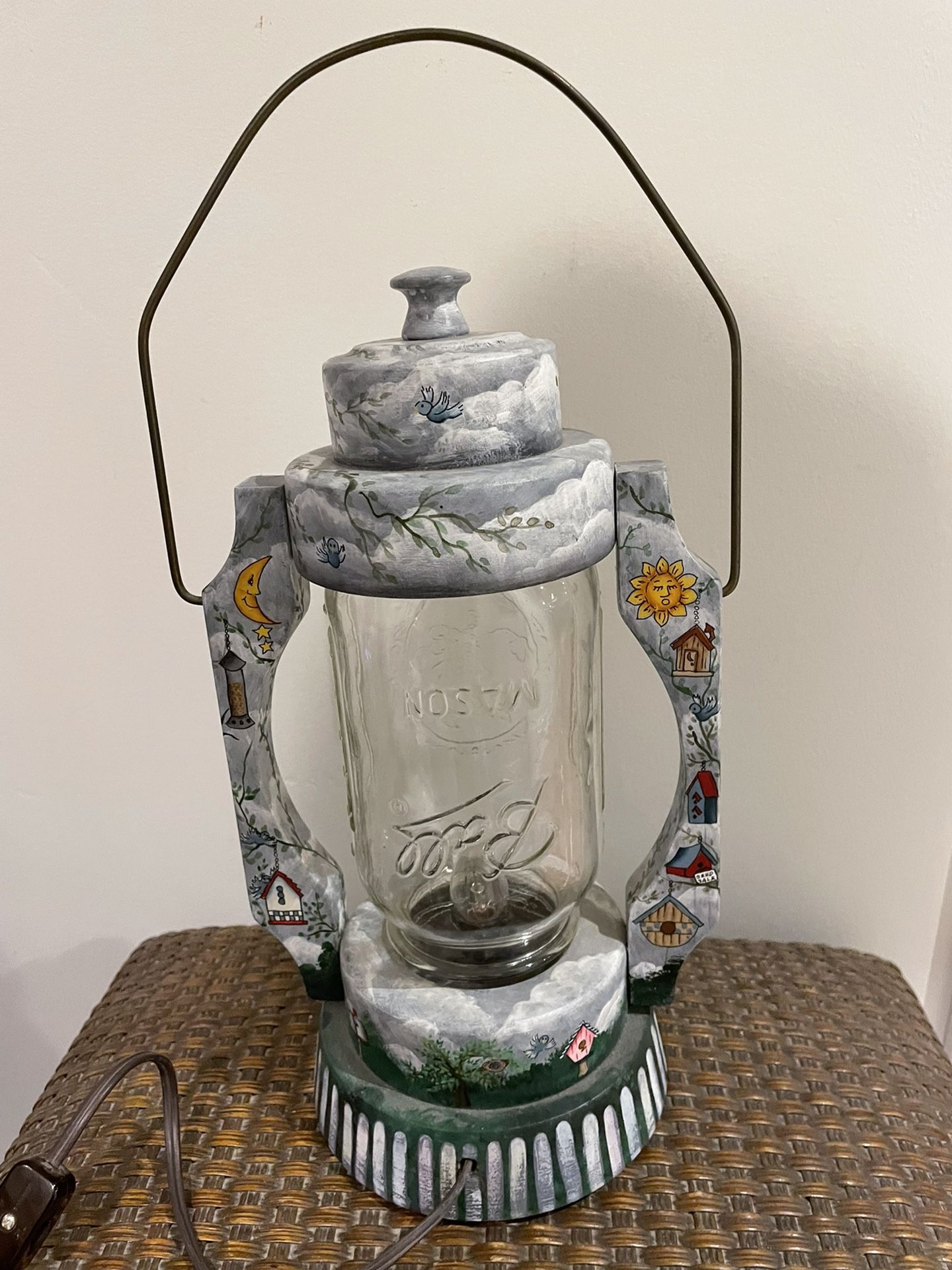 Hand painted Electric Lantern