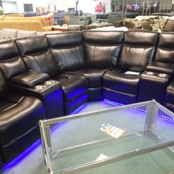 Electric LED Sectional W/Recliners