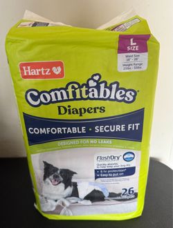 Hartz Comfitables Male & Female Dog Diapers, Large: 18 to 26-in waist, 26 count