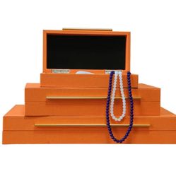 Faux Ivory Leather Decorative Boxes,Women'S Storage Jewelry Box Organizer