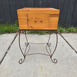 Wood Side Table with Metal Base - Ashley Furniture
