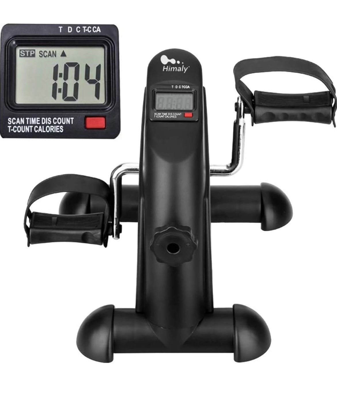 Himaly Exercise Bike, Under Desk Bike Pedal Exerciser, Portable Mini Trainer Bike with LCD Screen Display