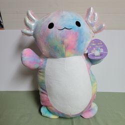 Squishmallows HugMees 18" Tinley the Rainbow Tie-Dye Axolotl Plush Toy $25