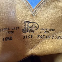 Justin Cowboy Boots 10  1/2   $50.      OBO