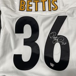 Autographed Pittsburgh Steelers Jerome Bettis Fanatics Authentic White Mitchell & Ness Authentic Jersey