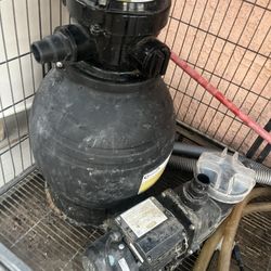 pool pump and ladder used 