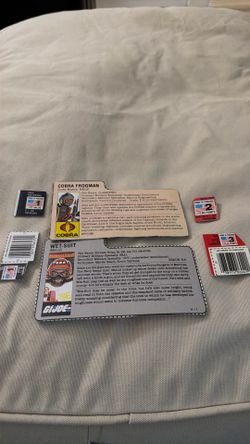 Vintage 80s G.I. Joe File Cards & Flag Points Lot - Cobra Eels & Wet Suit