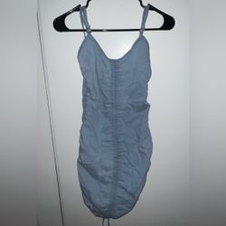 Blue Scrunched Dress 