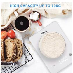 Digital Kitchen scale 22lbs/10kg Multifunction Food Scale with LED Screen Display,Tempered Glass