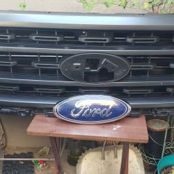 2021 FORD F150 FRONT GRILLE W/ SHUTTER ASSEMBLY SMALL DAMAGE LOOK AT THE PICTURES 2,3 INSIDE FIT 21,22 23 OEM
