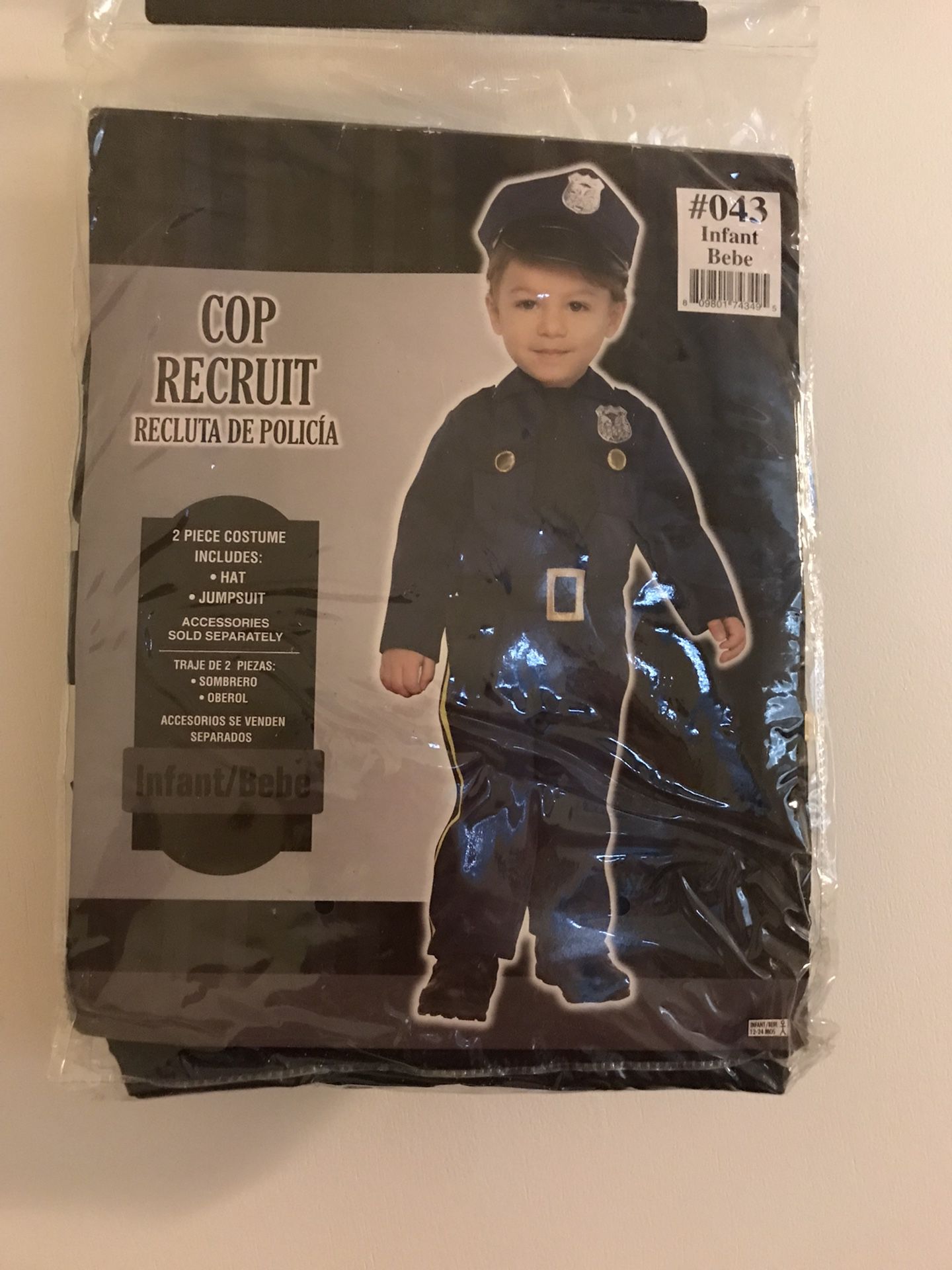 Cop recruit Costume Sz 12 -24 Months 