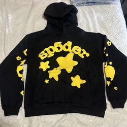 Black/Yellow Sp5der Hoodie