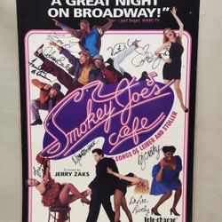 Vintage Broadway Musical Smokey Joe's Cafe Signed By Various Artists Cardboard Poster