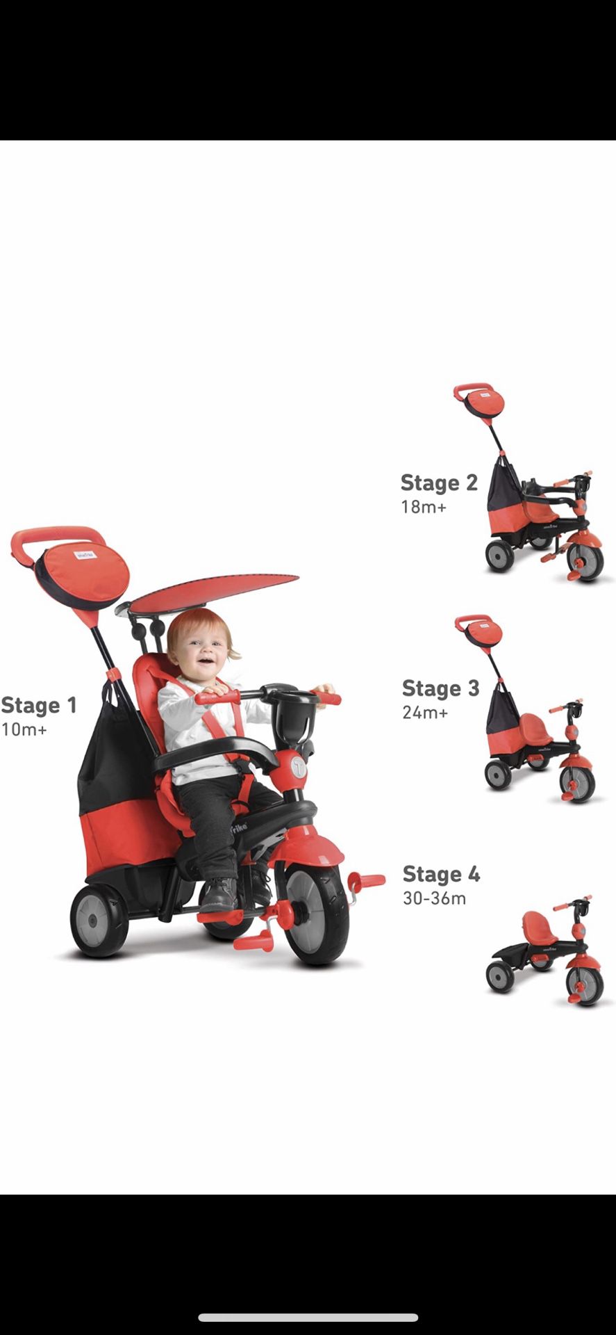 smarTrike 4-in-1 Cruise Tricycle, Red