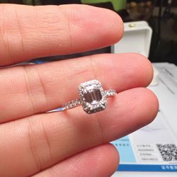  IGI-Certified 1.30ct Emerald Cut Lab Grown Diamond Halo Ring – $1,650 (Retail $3,010) 