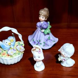 Antique Bisque Porcelain Spring Figurines 