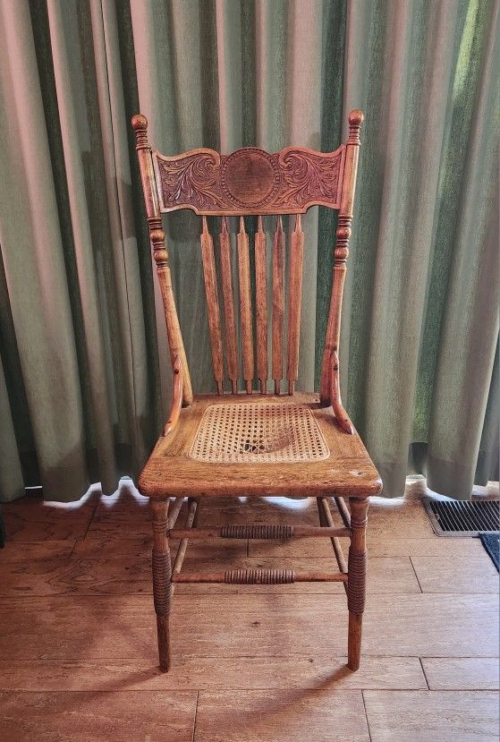 Vintage Chair with Wicker Seat