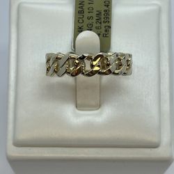 14K Gold Cuban Ring. New 