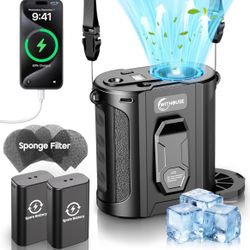 [Dual Battery] Next-Gen AI Portable Waist Fan Clip On 24000mAh, MAX 80H Runtime