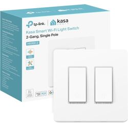 Kasa Smart Wi-Fi Light Switch 2-Gang, Single Pole