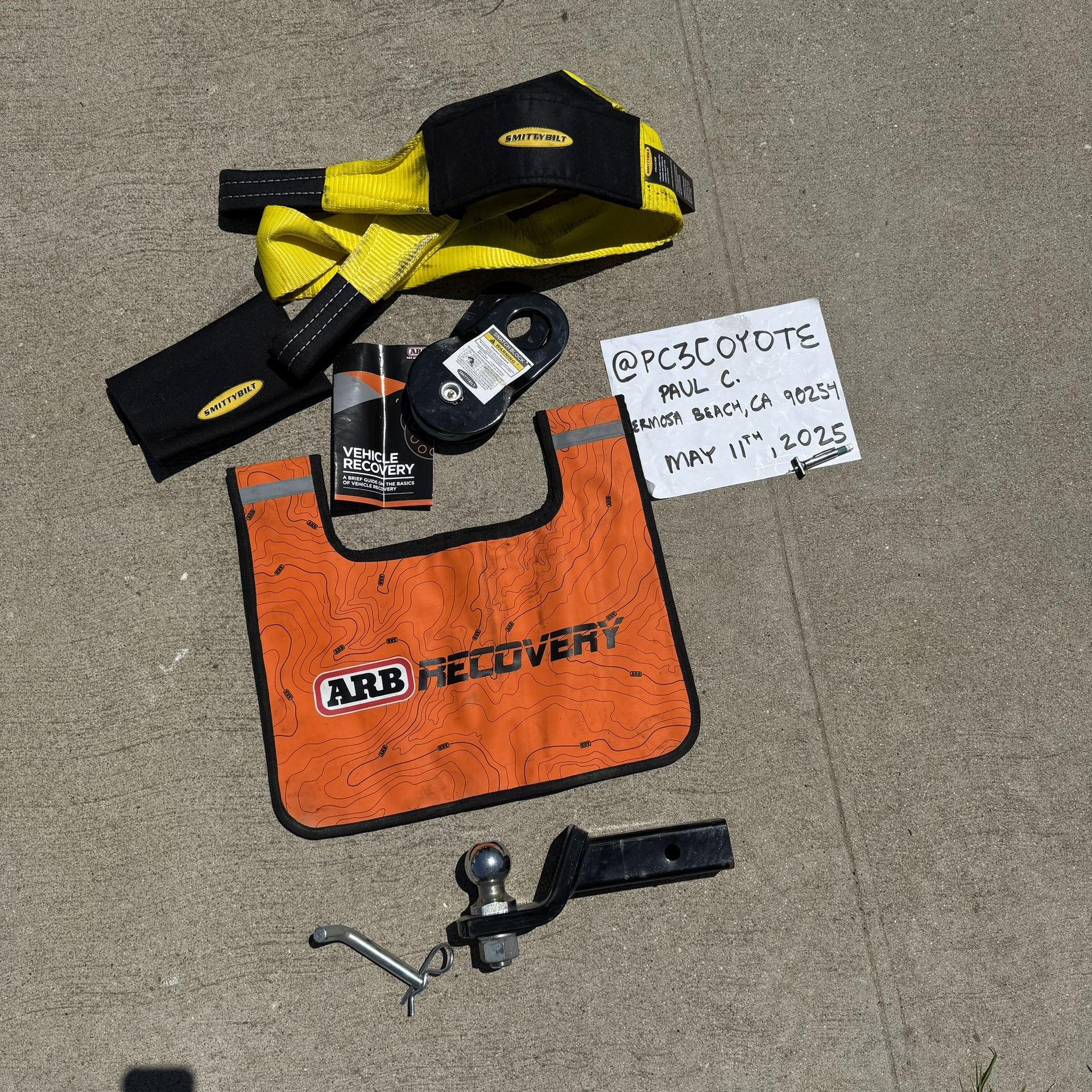 Recovery Tools - Snatch Block, Tree Strap, Winch Dampener, Hitch