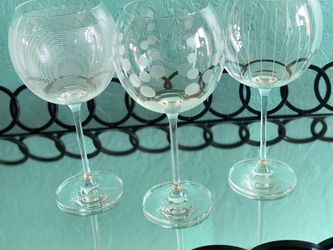 Set of 3 Mikasa Cheers Crystal Balloon Wine Goblets – 9-1/8” – Vintage
