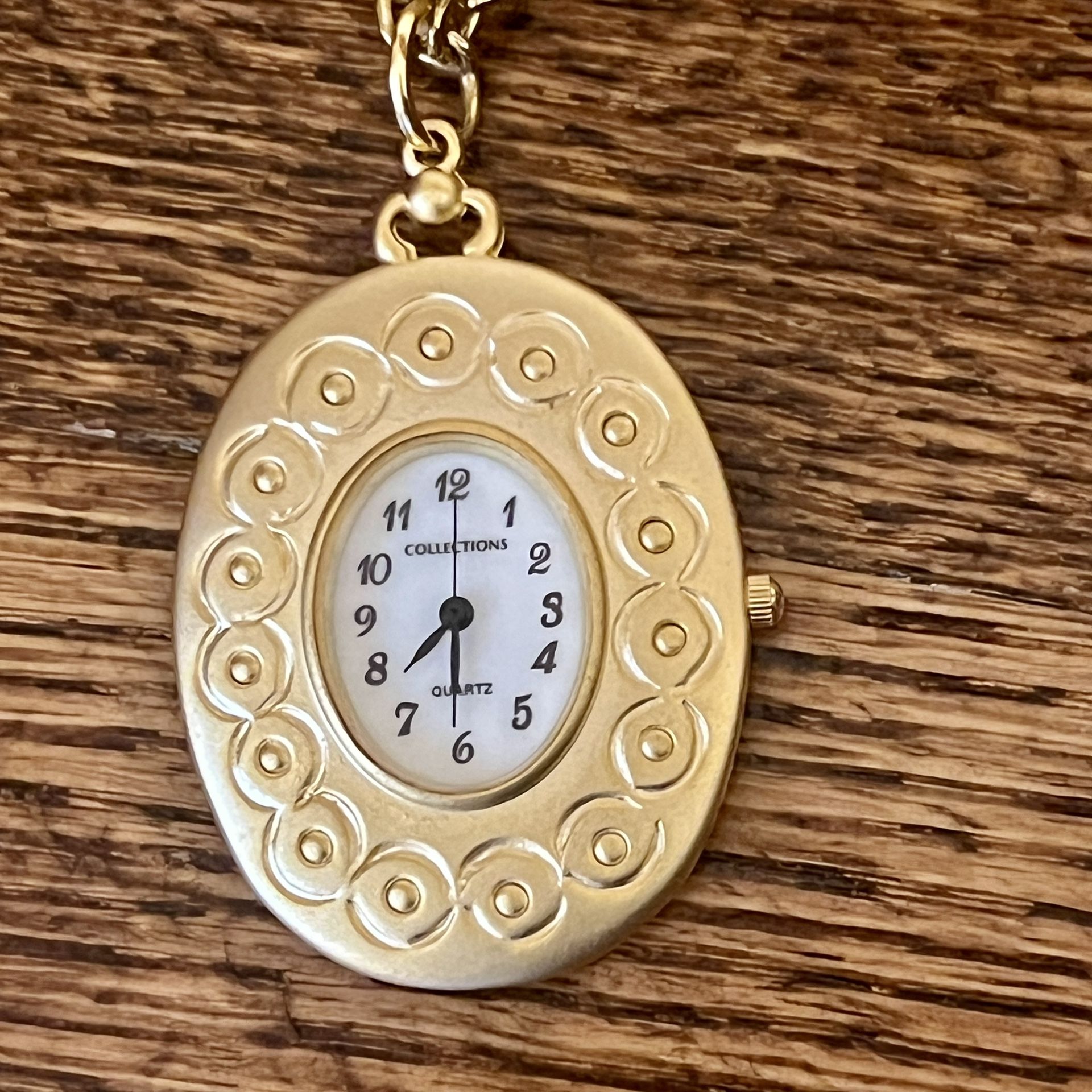 Concepts Collections Fashion Jewelry Long Quartz Watch Necklace - gold w/ pearls