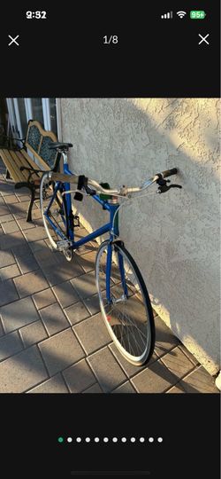 Blue Fixie Bike With 26” Rims.