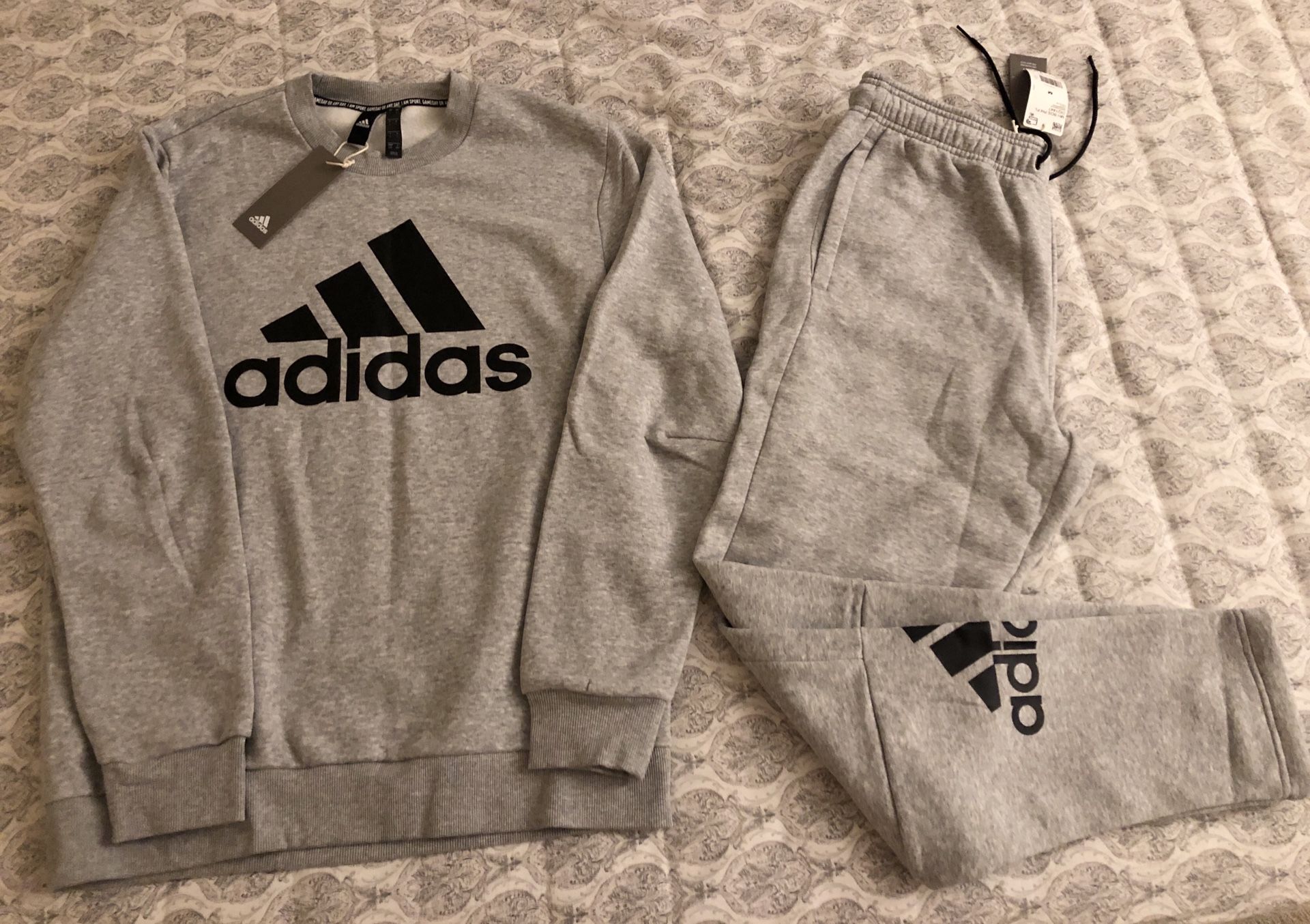 Adidas Tracksuit Set Size M Light Gray