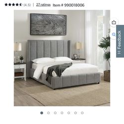 Queen Gray Bed Frame