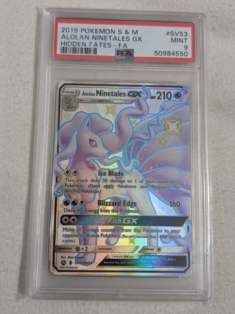 Pokemon Card Shiny Alolan Ninetales GX (Graded - greenwatershopping.com