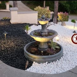 Gray Mexican Pebbles And White Snow River Rocks For Landscaping Design  