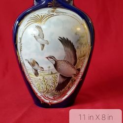 Royal Cobalt Waterfowl Collection: Exquisite Handcrafted Porcelain Vases