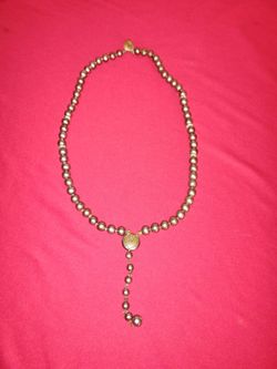 Gray Pearl Lariat Drop Necklace - 14 inches long.