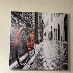 4 Piece Painting Paris Red Accent 