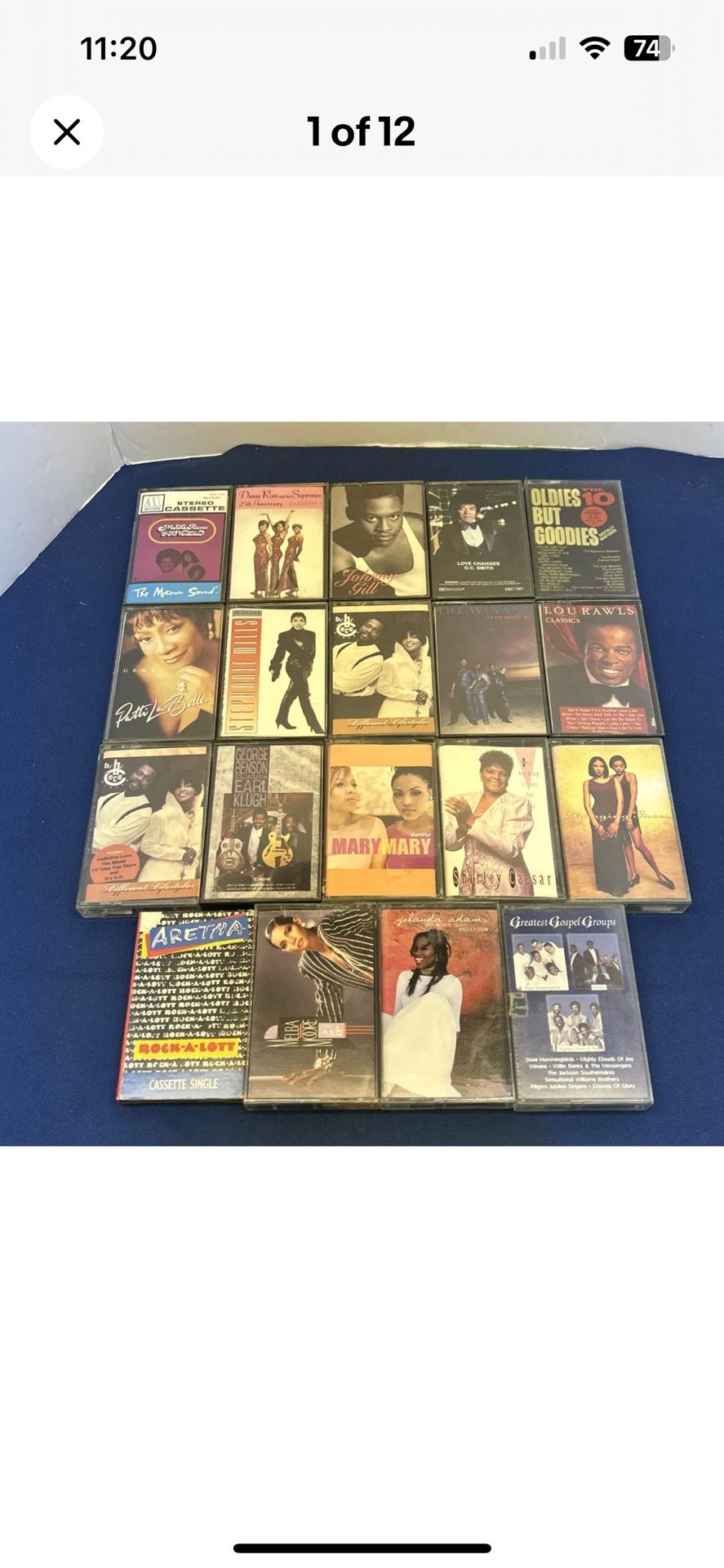 Vintage Lot of 19 Cassettes Motown R&B Soul Rhythm & Blues And More. Untested