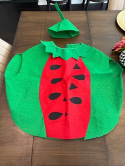 Kids Watermelon Halloween Costume w/ Matching Hat – One Size