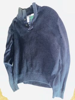 Navy blue knit sweater