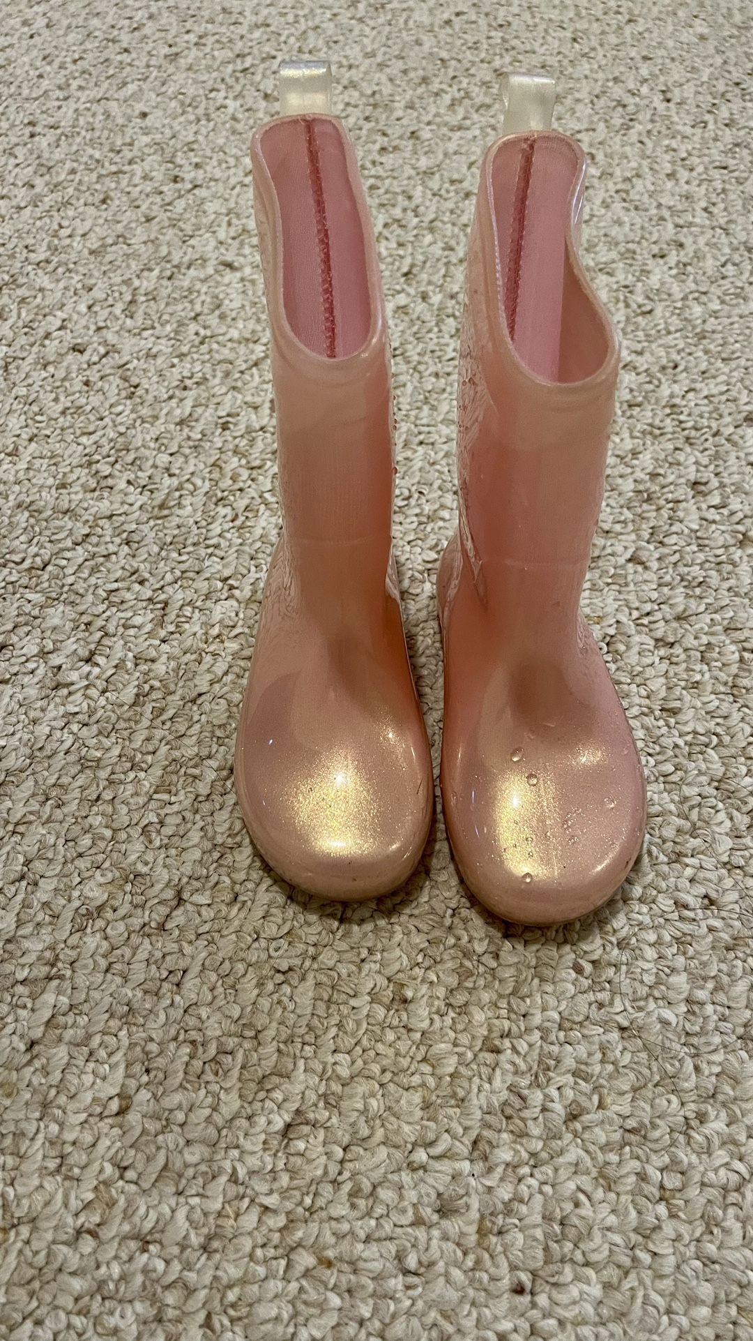 Toddler Girl Cat & Jack Cece Pink Shimmer Rain Boots - Size 7