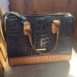 Brahmin Croc-Embossed Leather Handbag – Luxury Alligator Style Purse