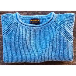 Original Woolrich Baby Blue Knit Long Sleeve Unique Women's Rare Color Sweater XL