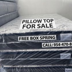 Pillow Top extra firm  or semi-soft Mattress with matching Box Spring Set  King set 309 Queen set 240 Full set $209 Twin set $165 --------------------